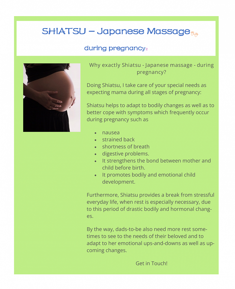 Shiatsu during pregnancy.