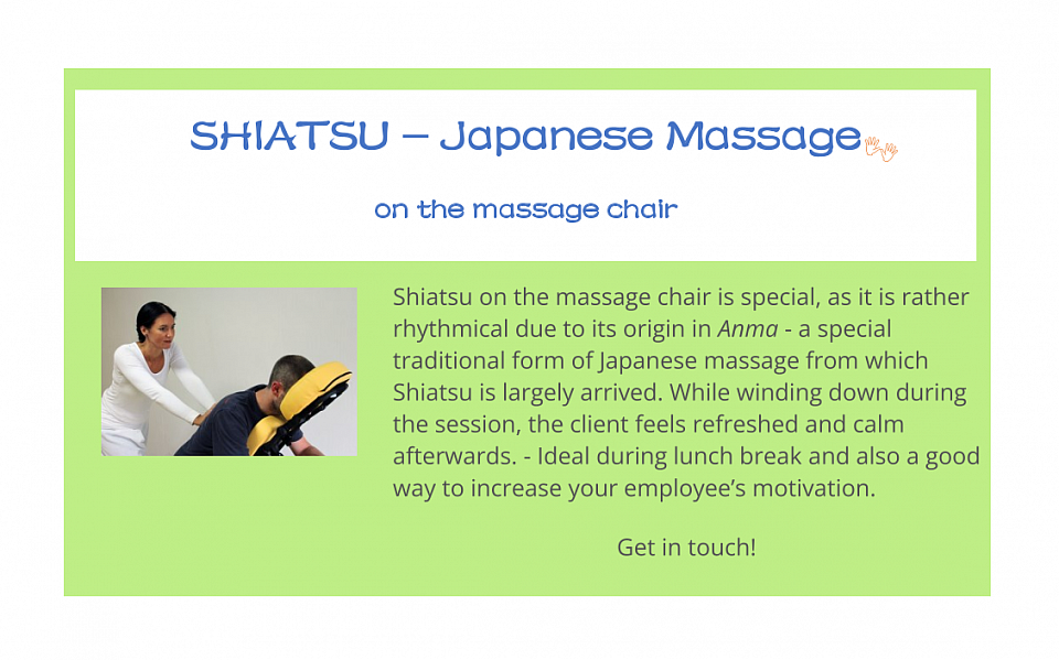 Shiatsu session on the massage chair.