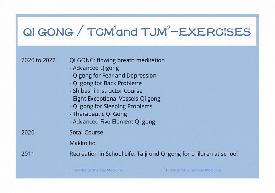 Qigong. TCM-  / TJM-Exercises.