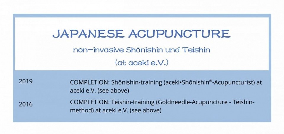 Non-invasive Japanese Acupuncture. Shōnishin. Teishin.