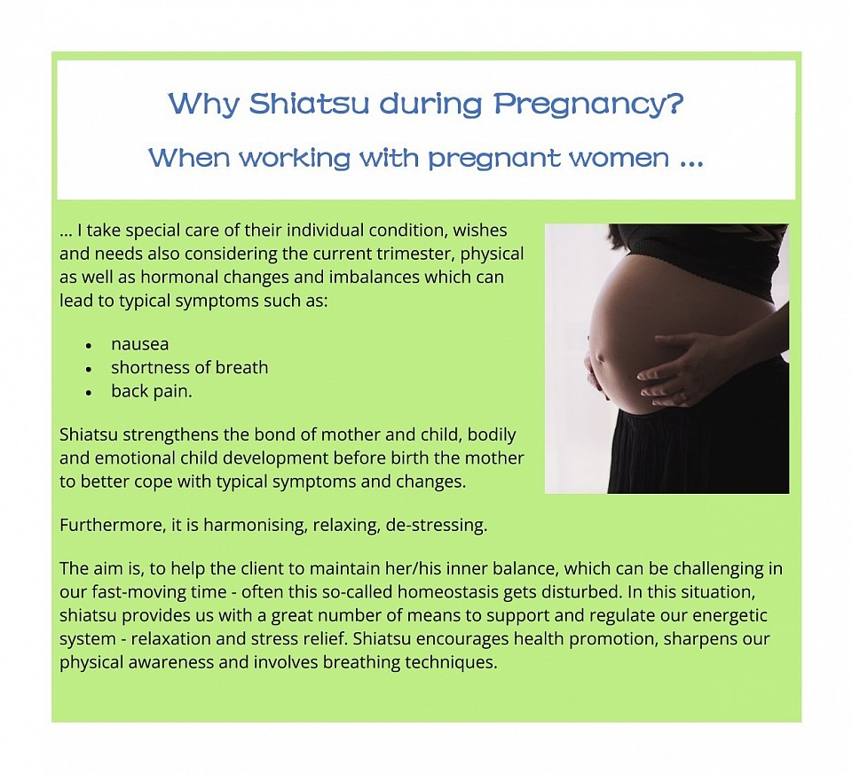 Why Shiatsu during pregnancy?